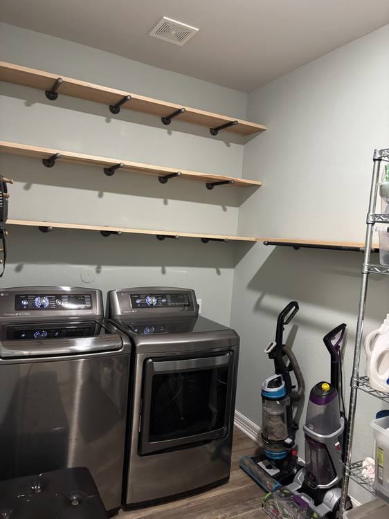 Custom laundry shelving