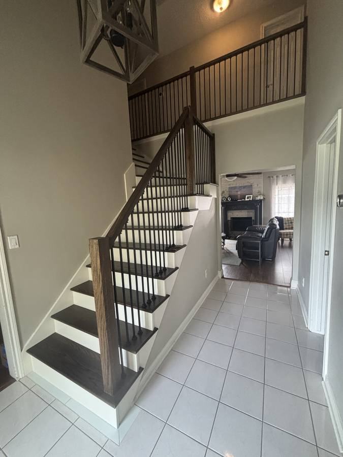 Finished staircase from foyer